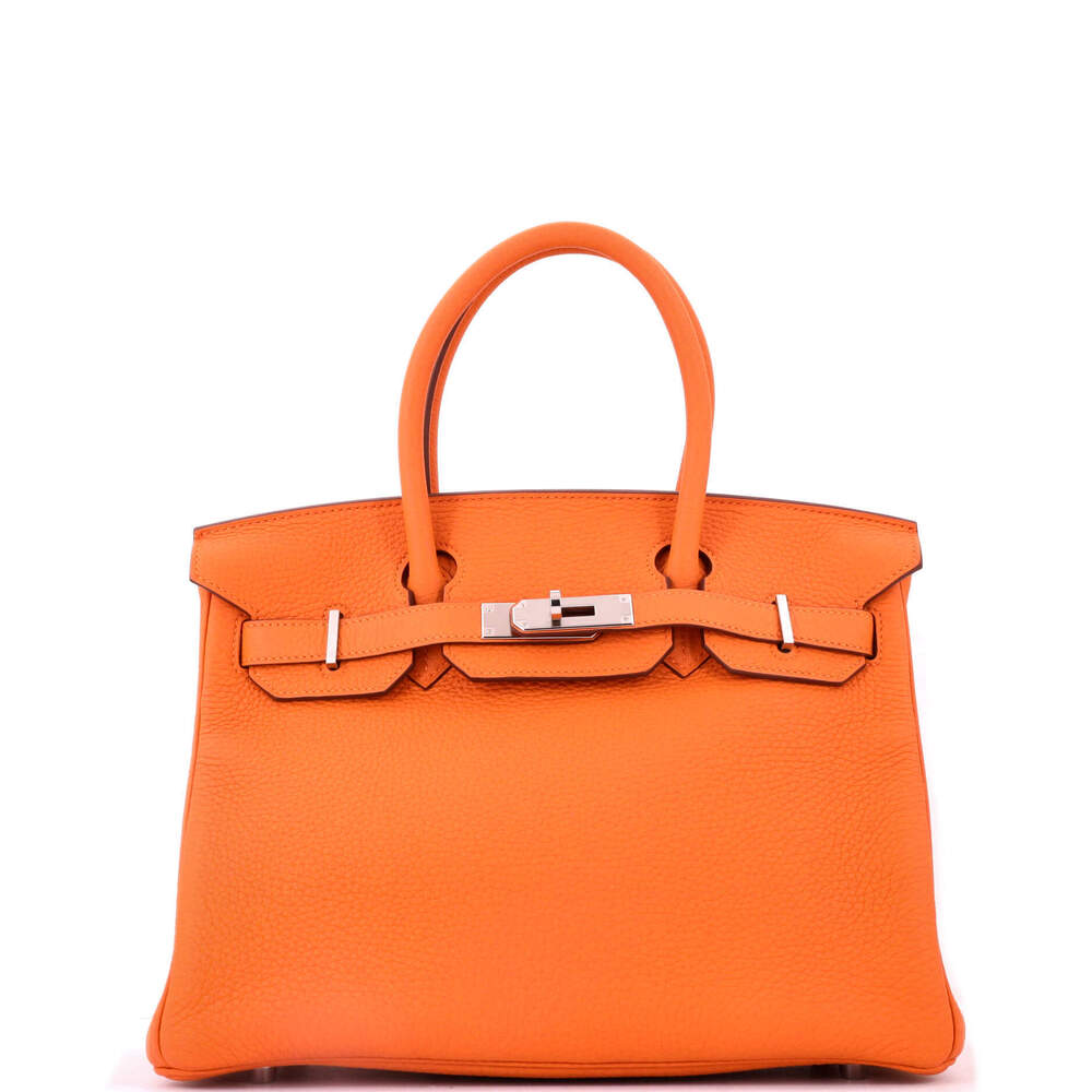 Hermes Birkin 30 Orange Clemence with Palladium Hardware